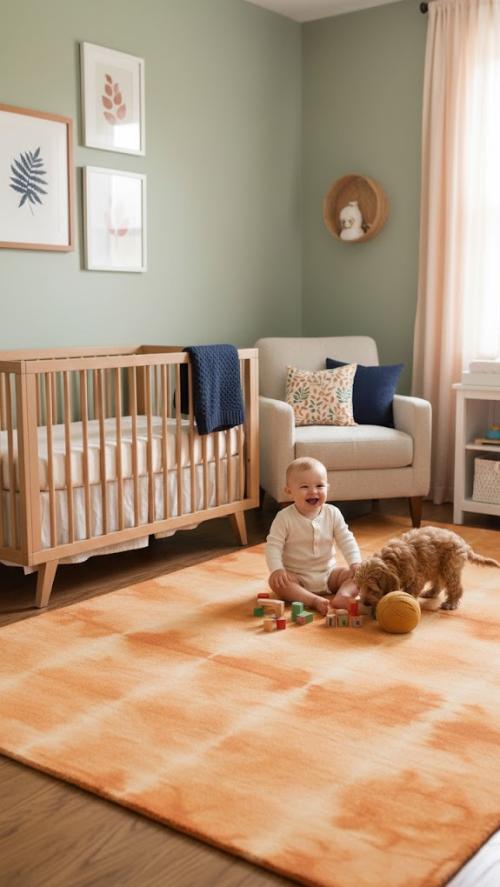 Solar Orange Tie-Dye 5X8 Hand-Tufted Modern Rug