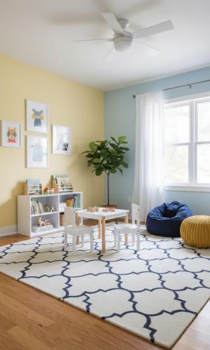 5'0 x 8'0 Hand-Tufted Trellis Modern Oriental Wool Rug