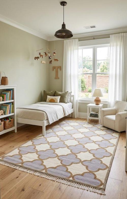 5'0 x 8'0 Multicolored Trellis Hand-Tufted Modern Wool Rug