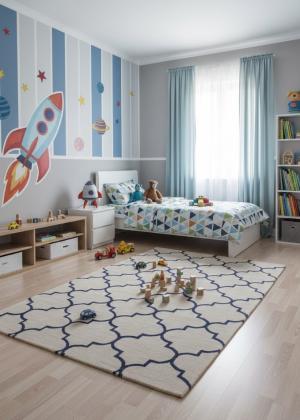 Greige & Plum Trellis 5X8 Hand-Tufted Modern Rug