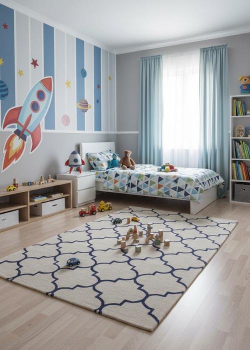 Greige & Plum Trellis 5X8 Hand-Tufted Modern Rug