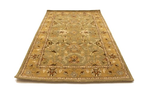 Khaki Floral 5X8 Hand-Tufted Modern Rug