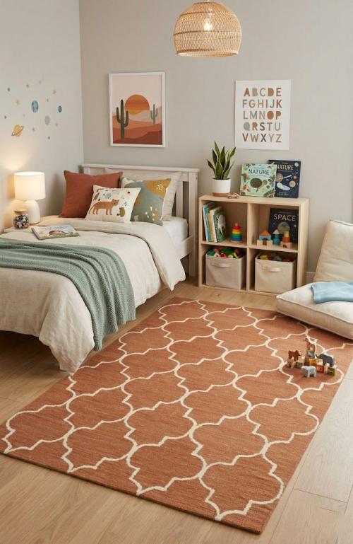 Rust Trellis 5X8 Hand-Tufted Modern Rug