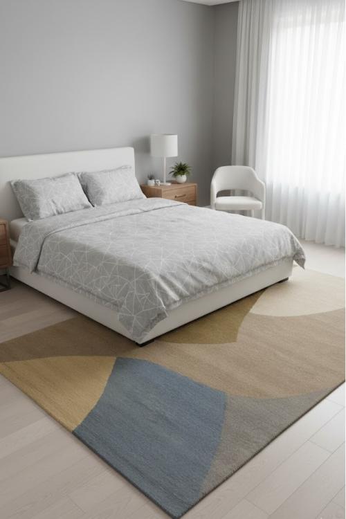 5'0 X 8'0 Multicolored Modern Abstract Hand-Tufted Wool Rug