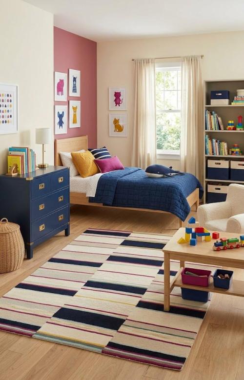 5'0 X 8'0 Abstract Hand-Tufted Multicolored Modern Wool Rug