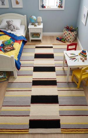 Multicolored Stripes 5X8 Hand-Tufted Modern Rug