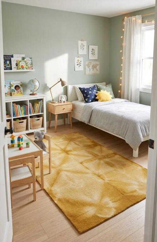 5'0 X 8'0 Golden Yellow Modern Hand-Tufted Wool Rug