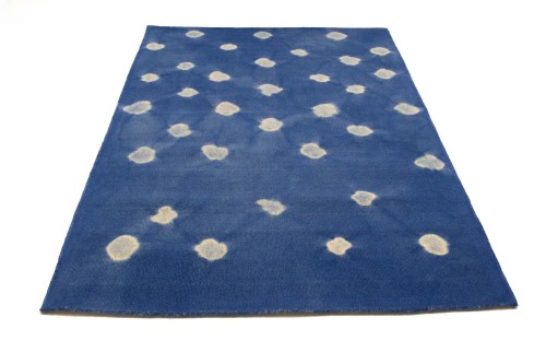 Blue Yellow Tie-Dye 5X8 Hand-Tufted Modern Rug