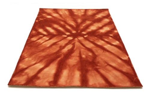 Orange-red Tie-Dye 5X8 Hand-Tufted Modern Rug