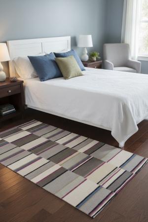 Multicolored Stripes 5X8 Hand-Tufted Modern Rug