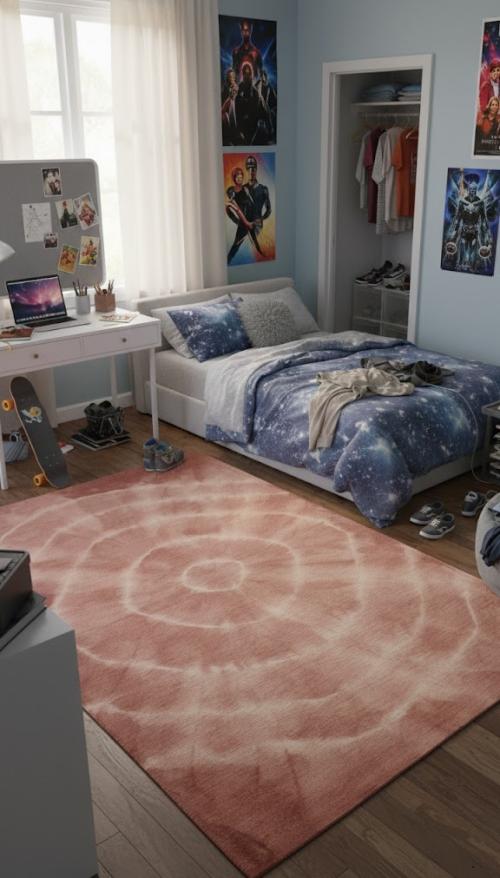 Rust Tie-Dye 5X8 Hand-Tufted Modern Rug