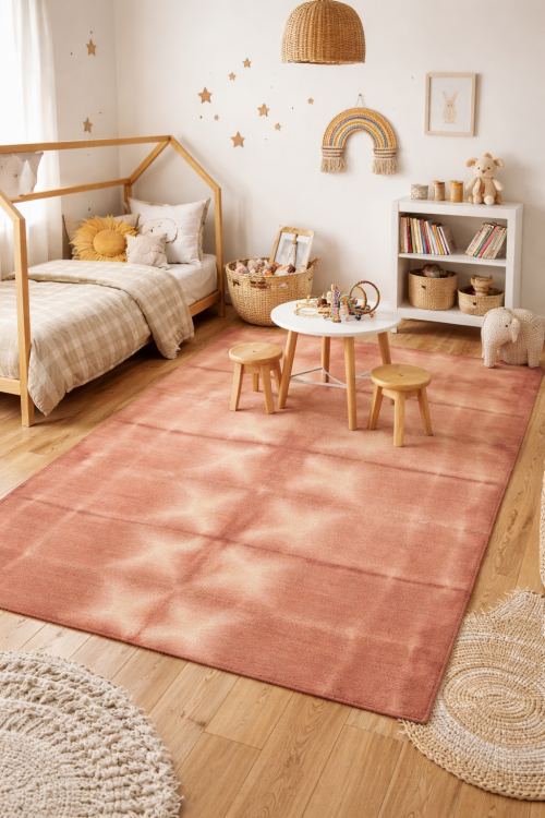 Rust Tie-Dye 5X8 Hand-Tufted Modern Rug