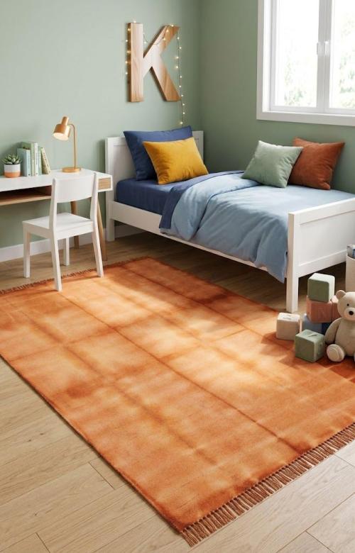 Solar Orange Tie-Dye 5X8 Hand-Tufted Modern Rug