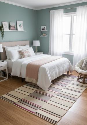 Multicolored Stripes 5X8 Hand-Tufted Modern Rug