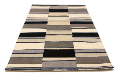Multicolored Stripes 5X8 Hand-Tufted Modern Rug