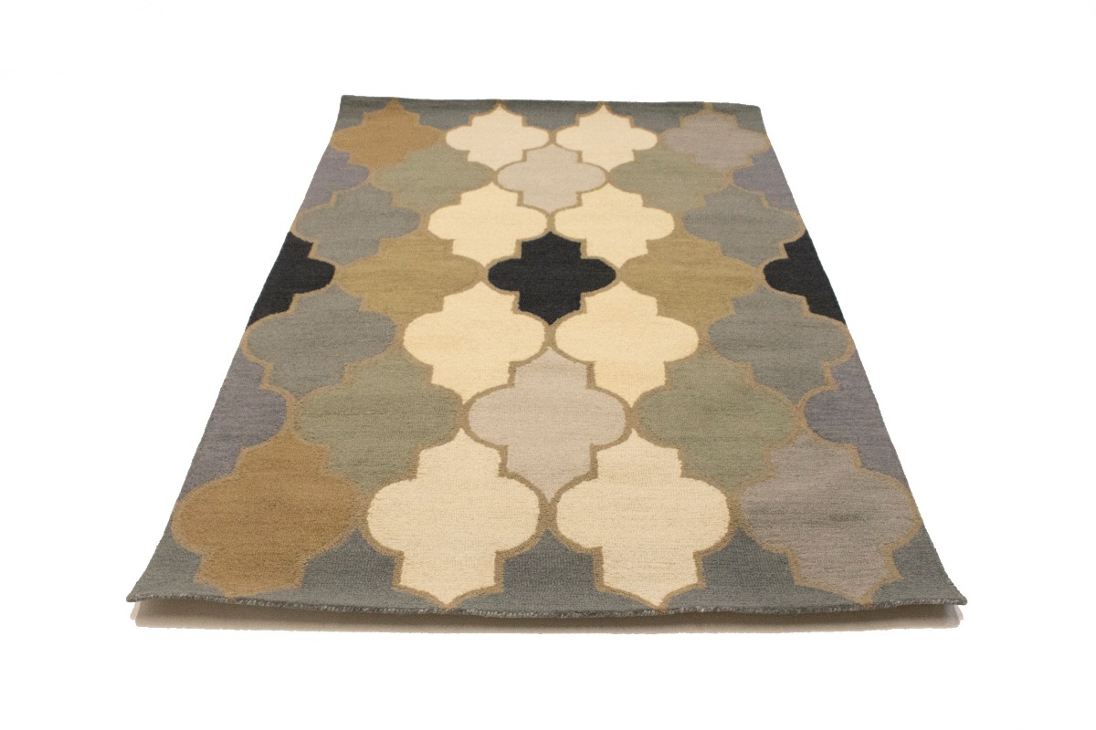 Multicolored Trellis 5X8 Hand-Tufted Modern Rug