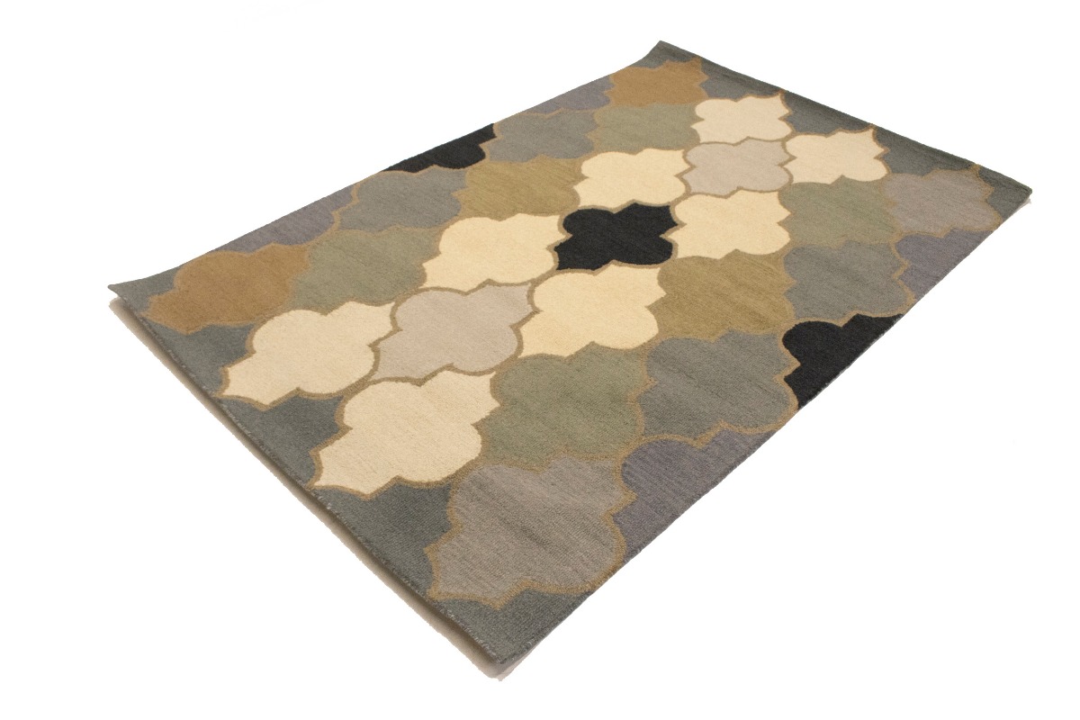 Multicolored Trellis 5X8 Hand-Tufted Modern Rug
