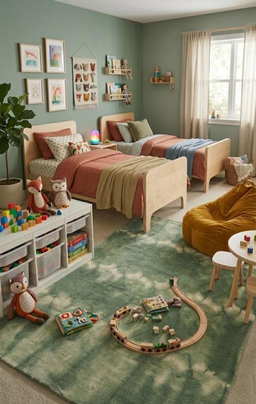 5'0 X 8'0 Hand-Tufted Modern Green Tie-Dye Oriental Wool Rug