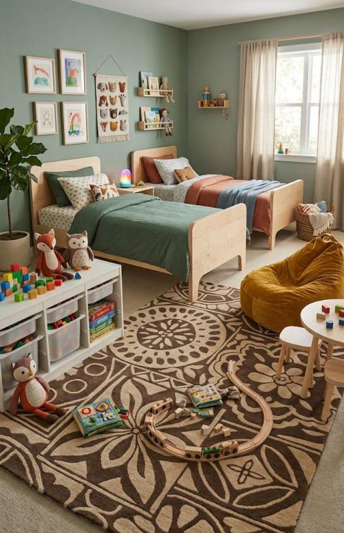 Brown & Beige Floral 5X8 Hand-Tufted Modern Rug