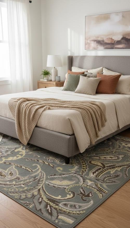 Gray Floral 5X8 Hand-Tufted Modern Rug