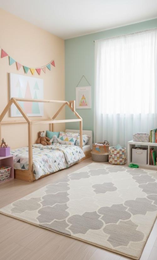 5'0 x 8'0 Hand-Tufted Beige Trellis Modern Oriental Wool Rug