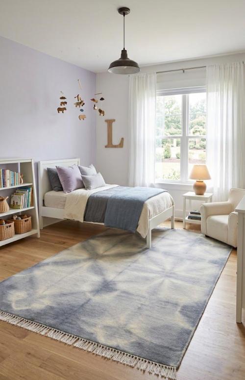 Gray Cream Tie-Dye 5X8 Hand-Tufted Modern Rug