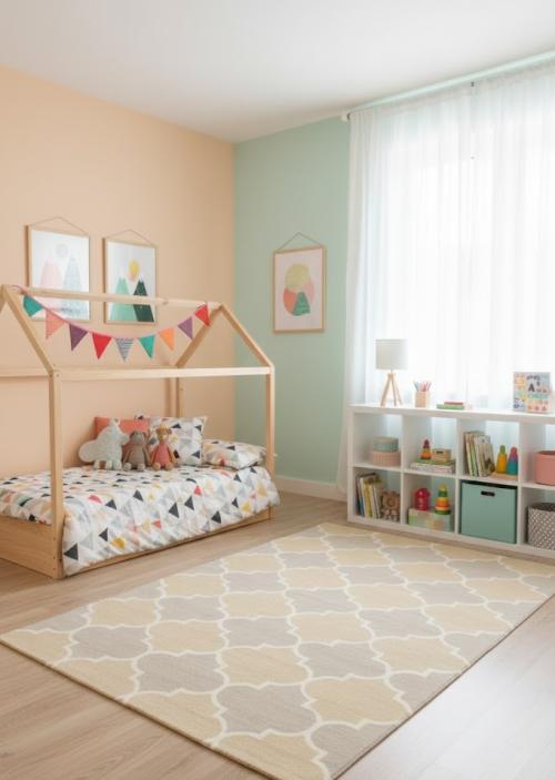 5'0 x 8'0 Hand-Tufted Multicolored Trellis Wool Rug