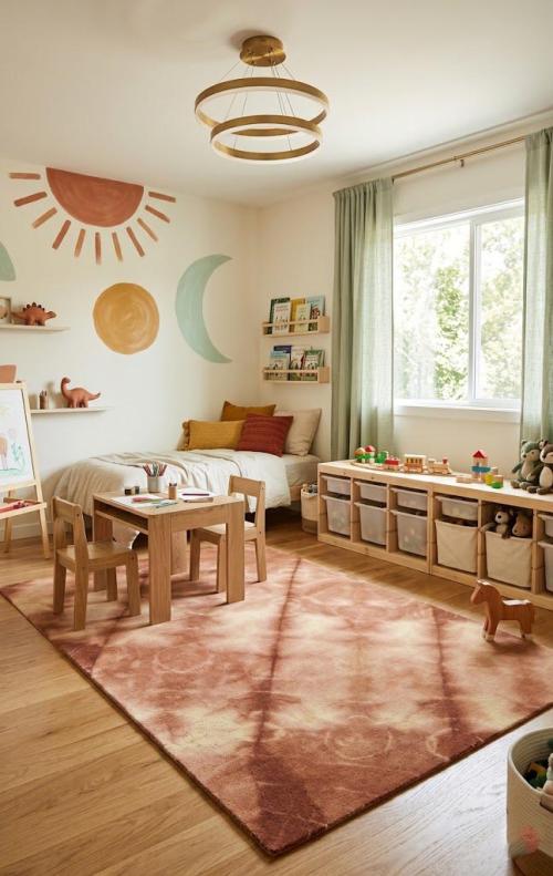 Rust Tie-Dye 5X8 Hand-Tufted Modern Rug