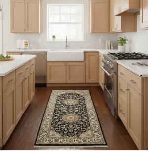 2'8 x 6'2 Hand Knotted Indo-Nain Floral Wool Runner Rug