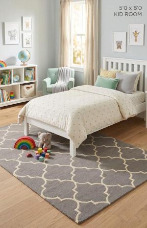 Taupe Trellis 5X8 Hand-Tufted Modern Rug