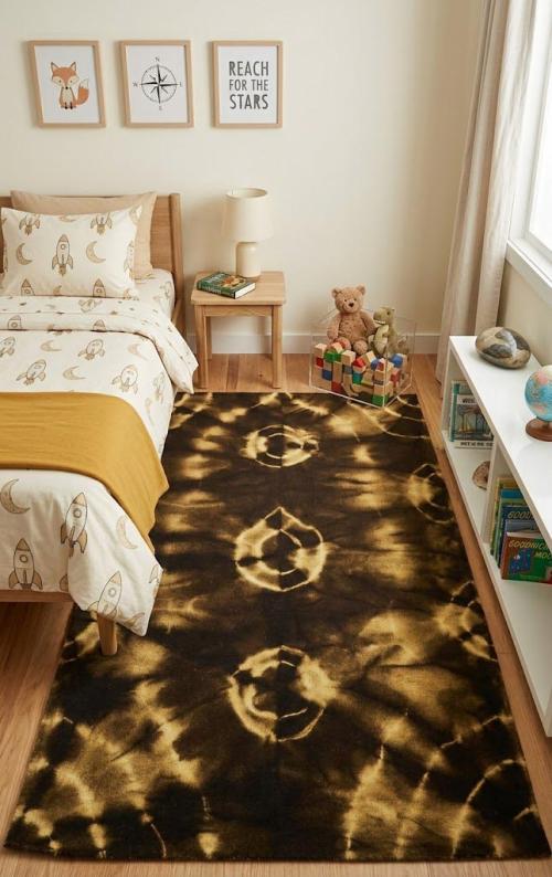 5'0 X 8'0 Tie-Dye Dark Brown Hand-Tufted Modern Wool Rug