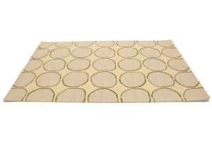 Beige Geometric 5X8 Hand-Tufted Modern Rug
