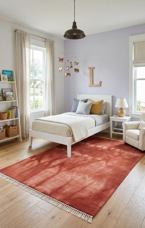 Rusty Red Tie-Dye 5X8 Hand-Tufted Modern Rug