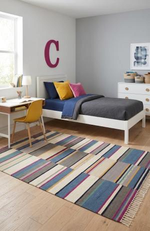 Multicolored Stripes 5X8 Hand-Tufted Modern Rug