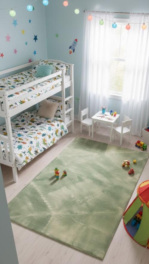 5'0 X 8'0  Tie-Dye Green Hand-Tufted Modern Wool Rug