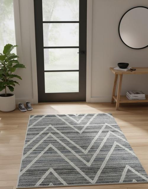 2'0 x 3'0 Geometric Hand-Tufted Multicolored Modern Wool Rug