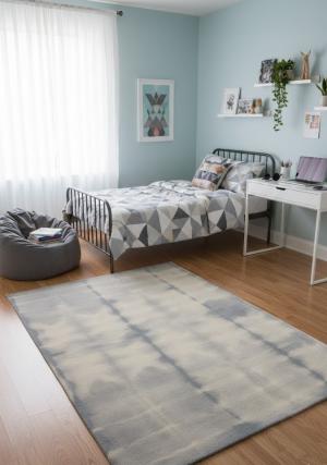 5'0 X 8'0 Hand-Tufted Gray Tie-Dye Modern Oriental Wool Rug