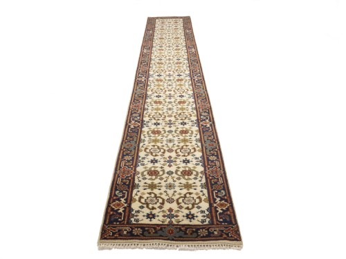 Cream Floral 3X16 Chobi Oriental Runner Rug