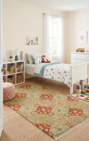 5'0 X 8'0 Hand-Tufted Floral Multicolored Modern Wool Rug