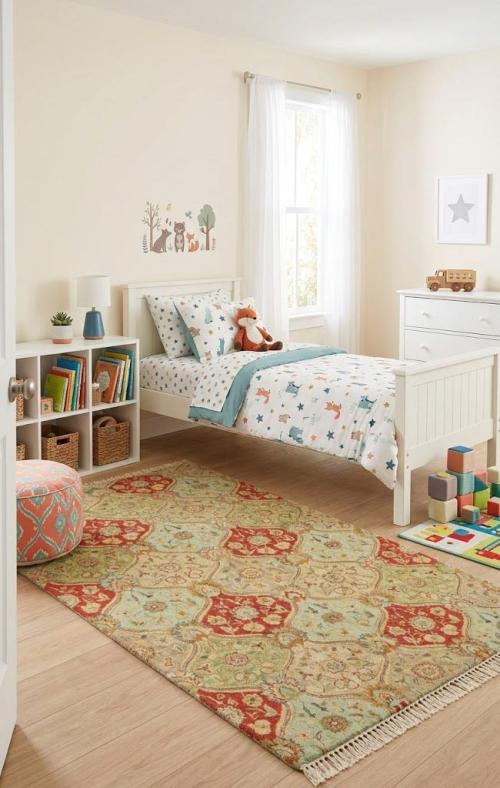 5'0 X 8'0 Hand-Tufted Floral Multicolored Modern Wool Rug