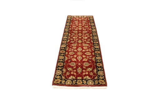 Red Floral 3X8 Indo-Kashan Oriental Runner Rug