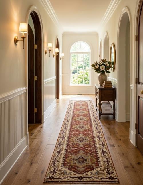 Red Floral 3X16 Heriz Serapi Oriental Runner Rug