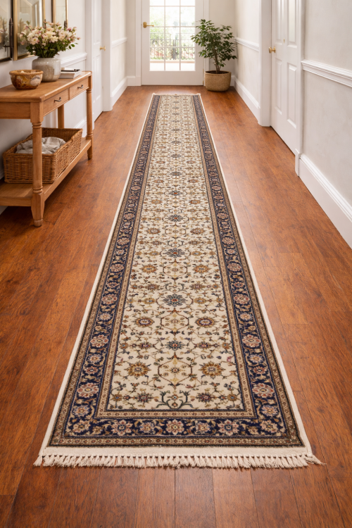 2'6 X 23'3 Hand Knotted Chobi Floral Wool Runner Rug