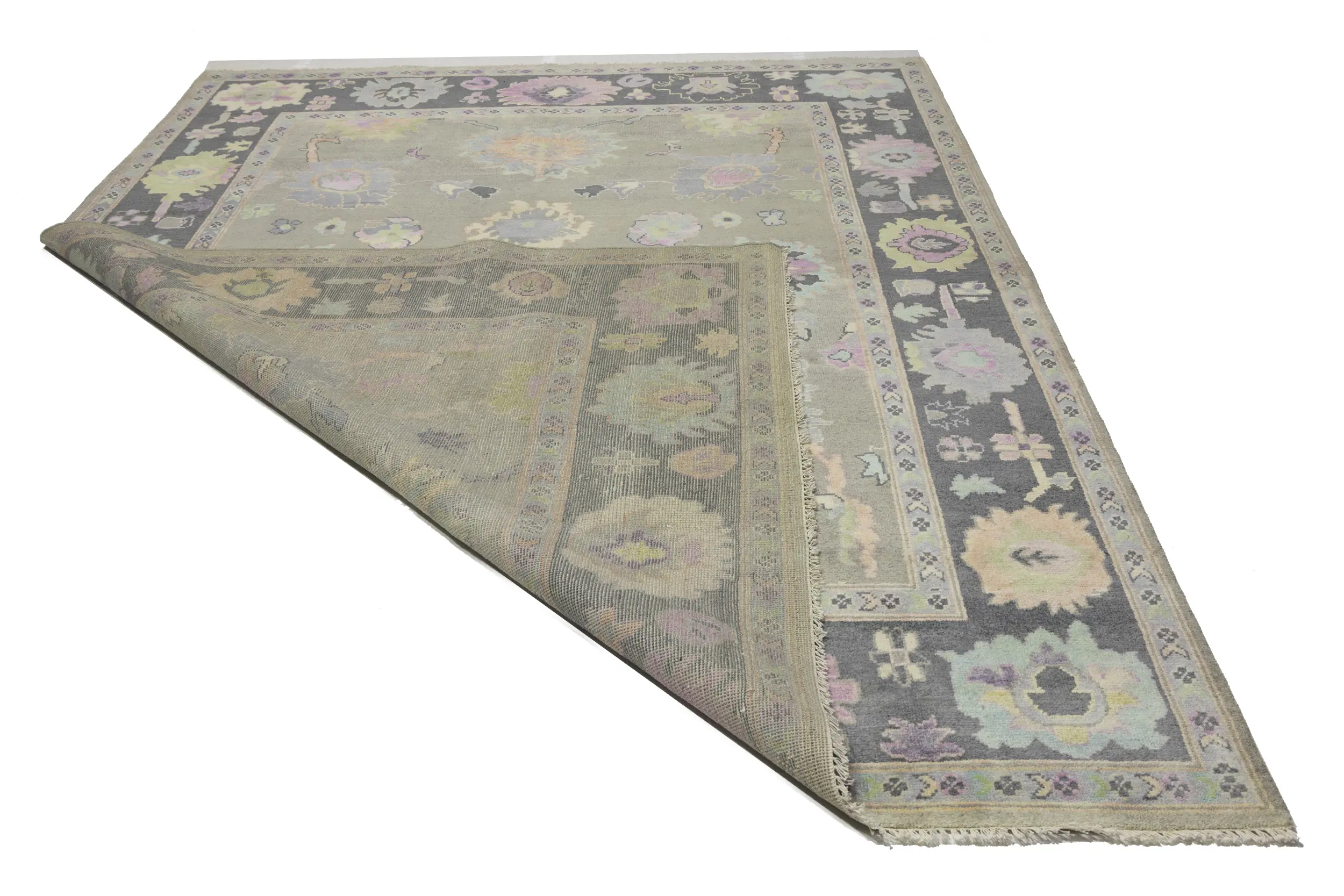 Floral Colorfast 9X12 Oushak Chobi Oriental Rug