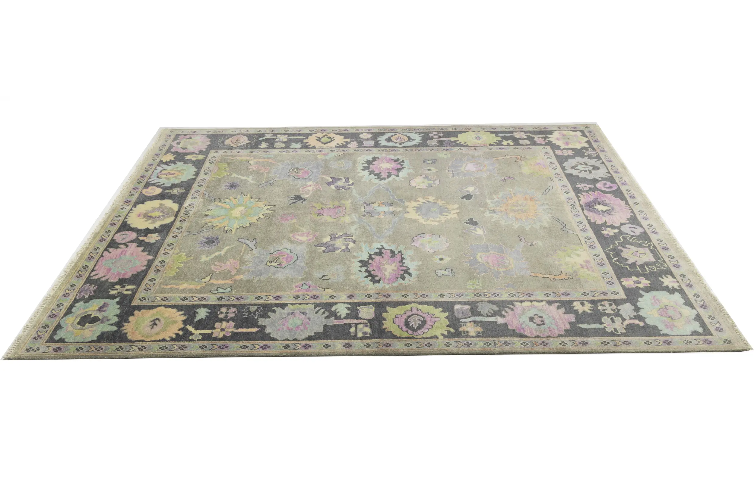 Floral Colorfast 9X12 Oushak Chobi Oriental Rug