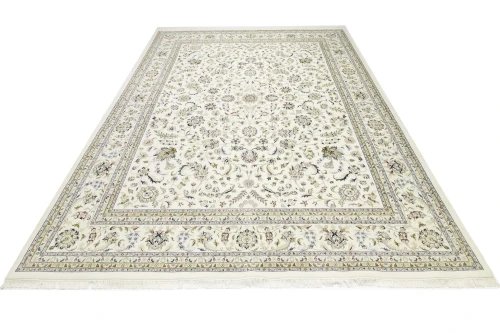 Cream Floral 11'5x14'9 Indo-Nain Oriental Rug
