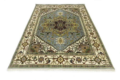 Light Gray Geometric 8X10 Heriz Serapi Oriental Rug