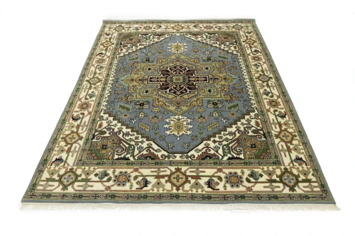 Khaki Floral 8X10 Oushak Chobi Oriental Rug