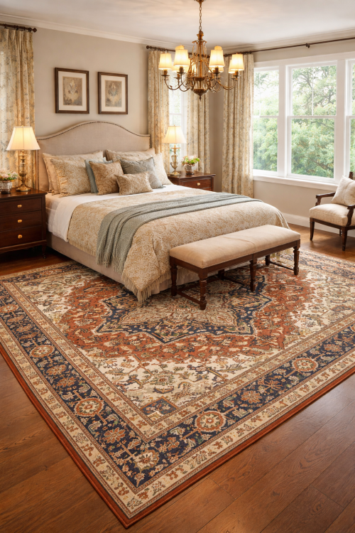 Rust Floral 8X10 Heriz Serapi Oriental Rug