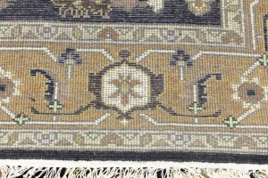 Dark Purple-navy Floral 8X10 Indo-Mahal Oriental Rug